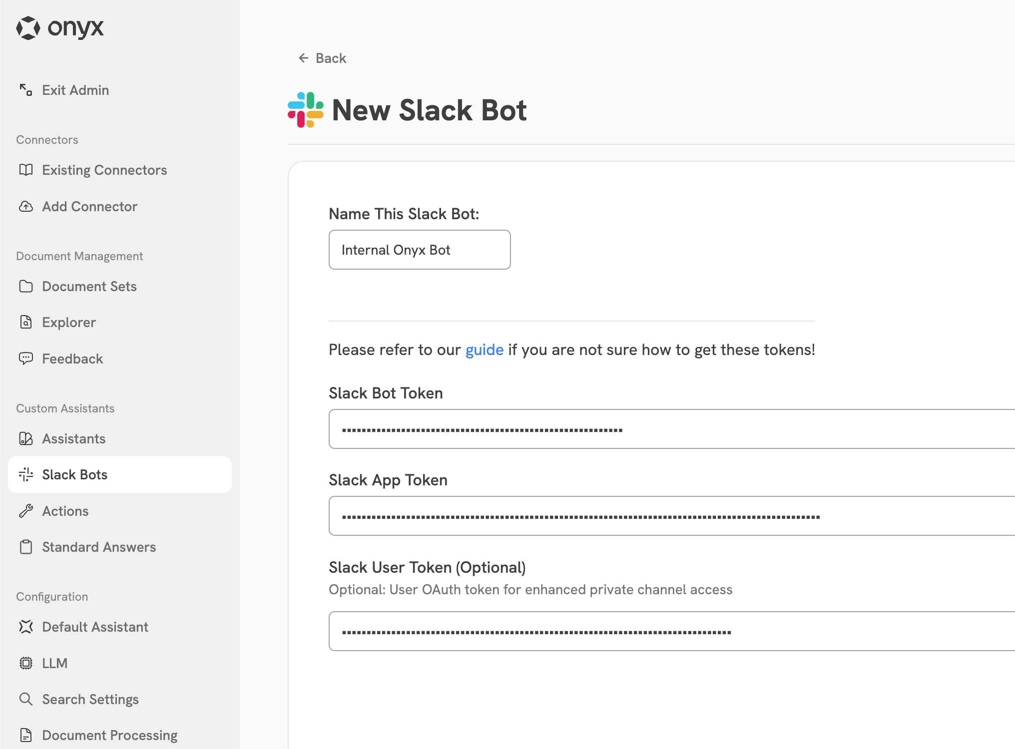 Onyx Slack Bot Onyx Setup