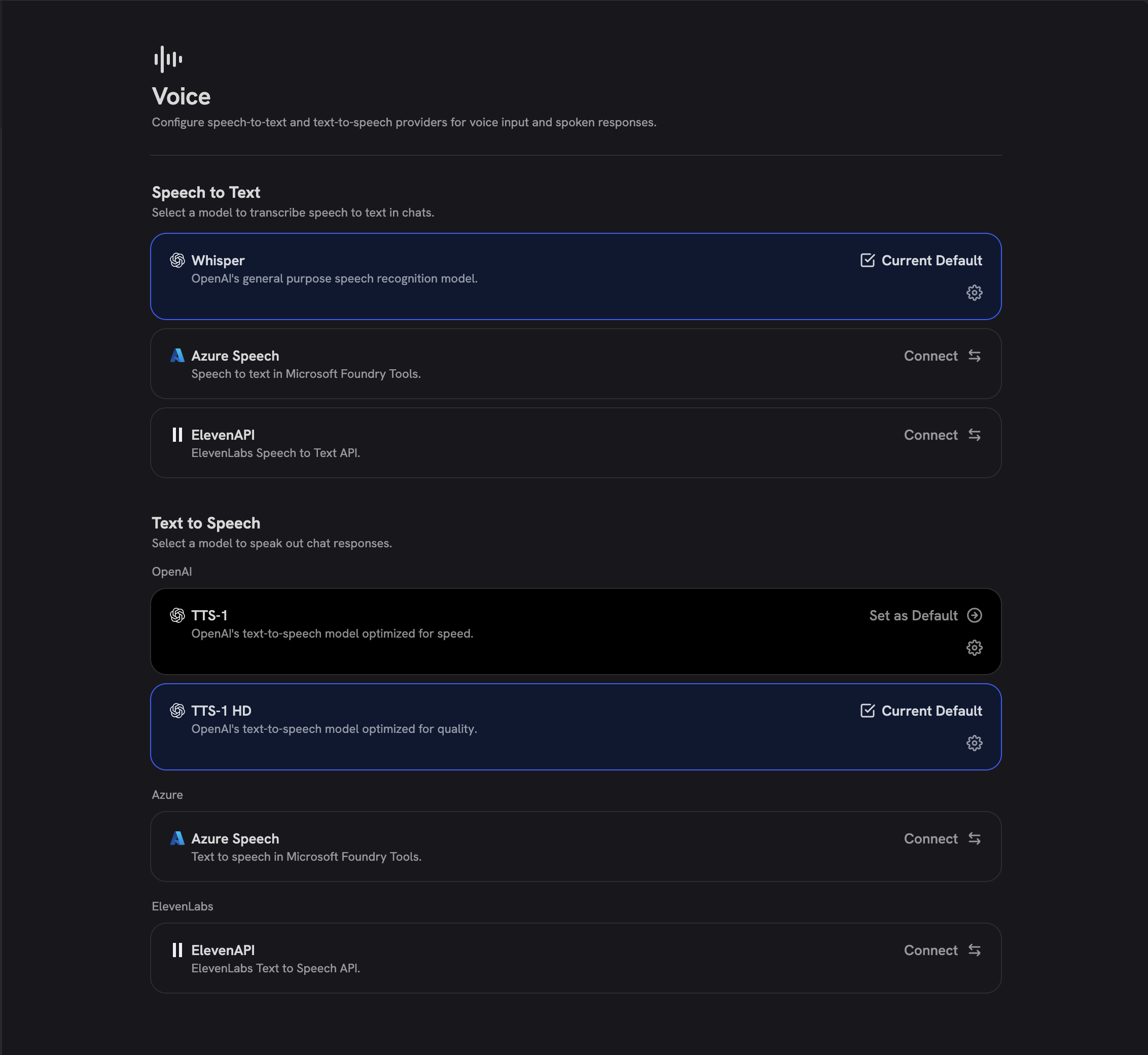 Voice Admin Page