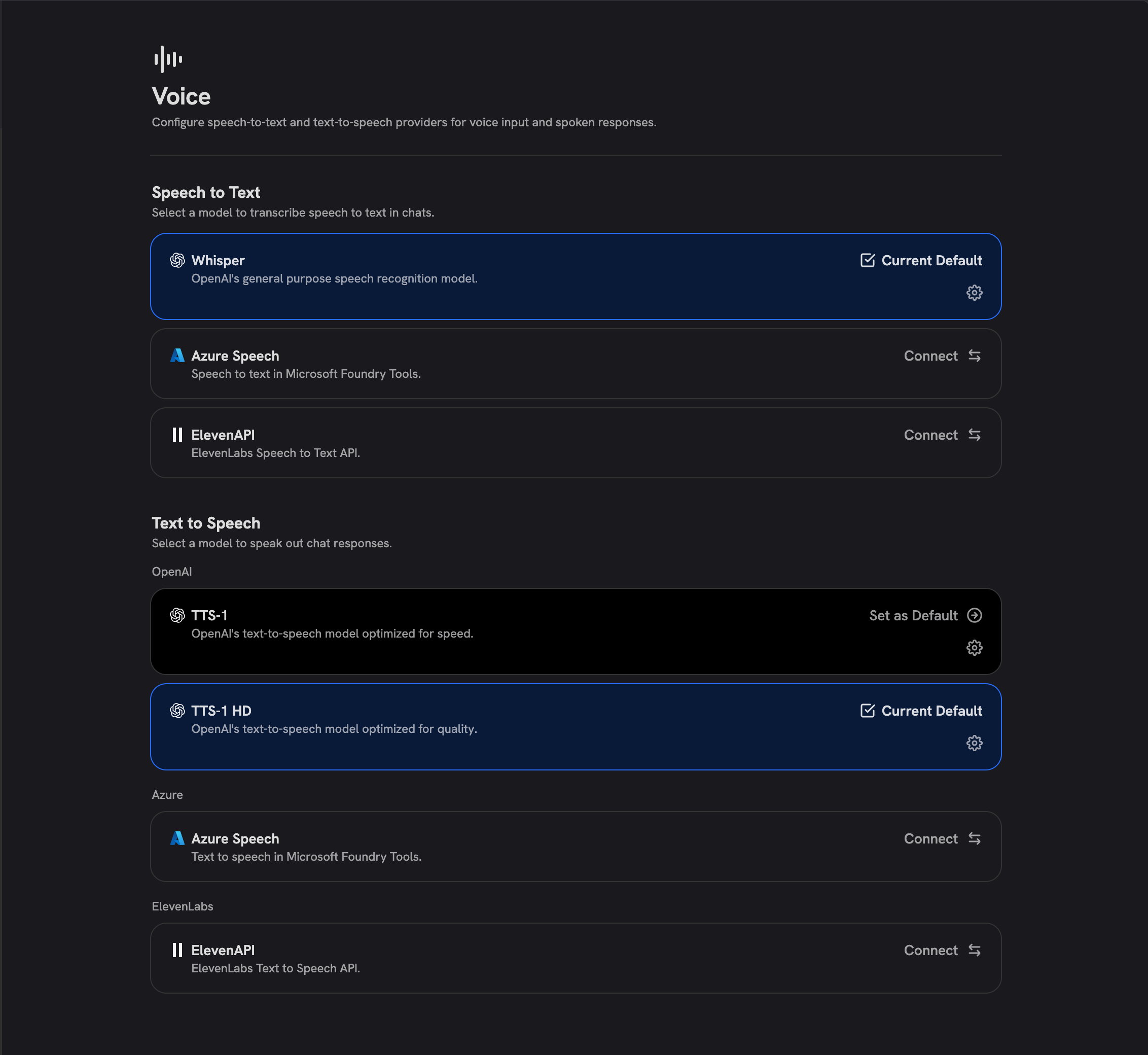Voice Admin Page