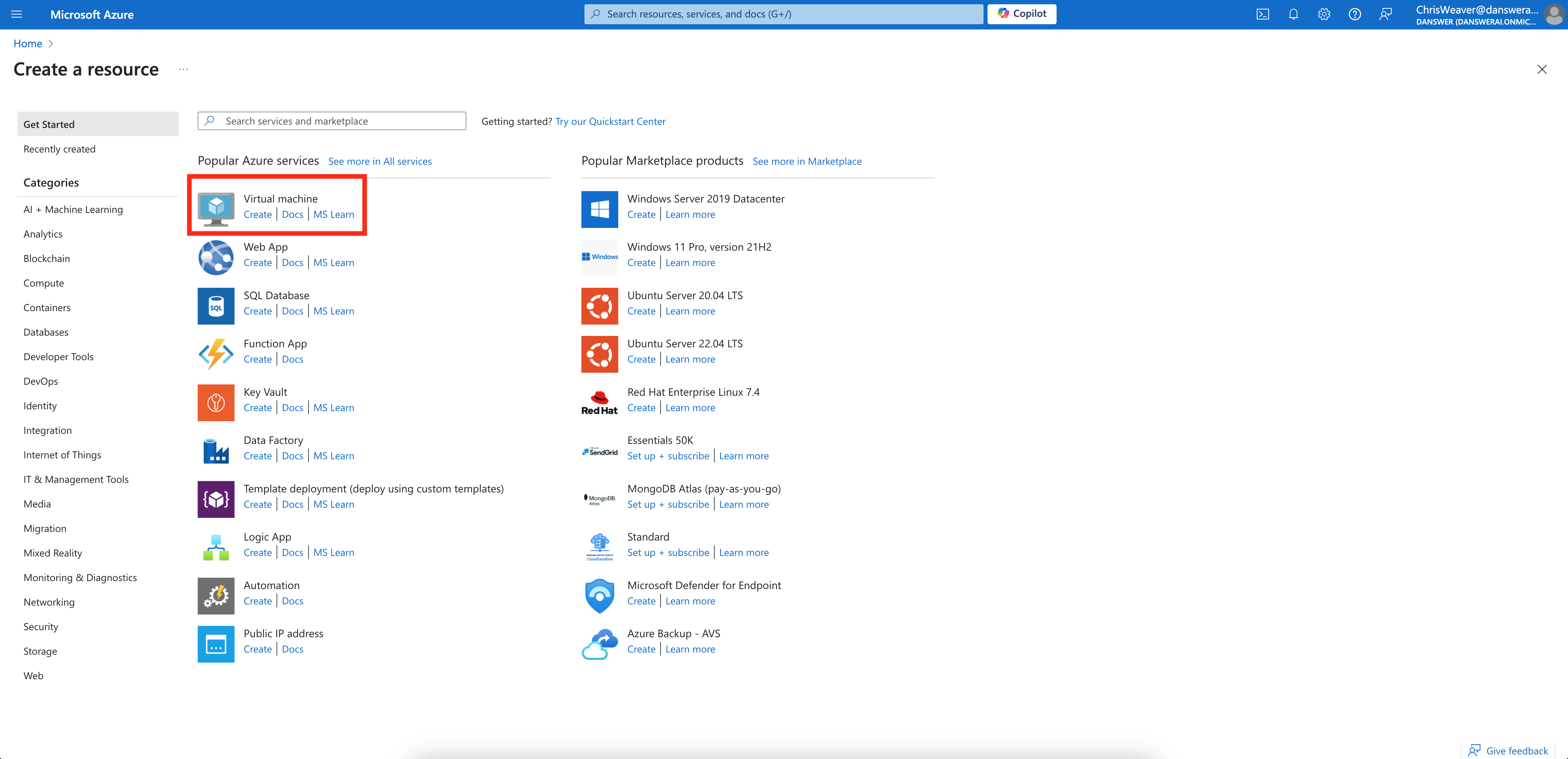 Create VM Instance