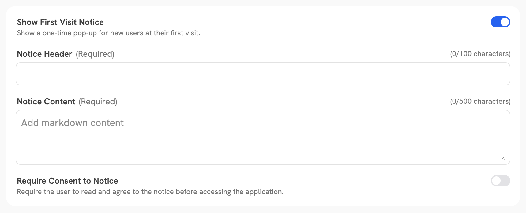 First Visit Notice