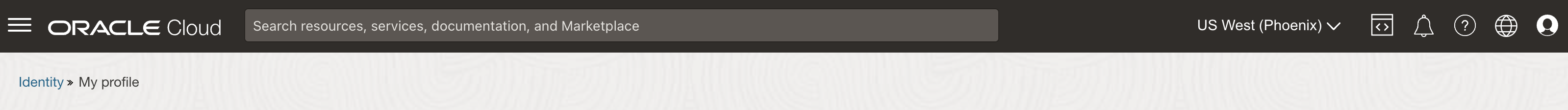 OCI user settings