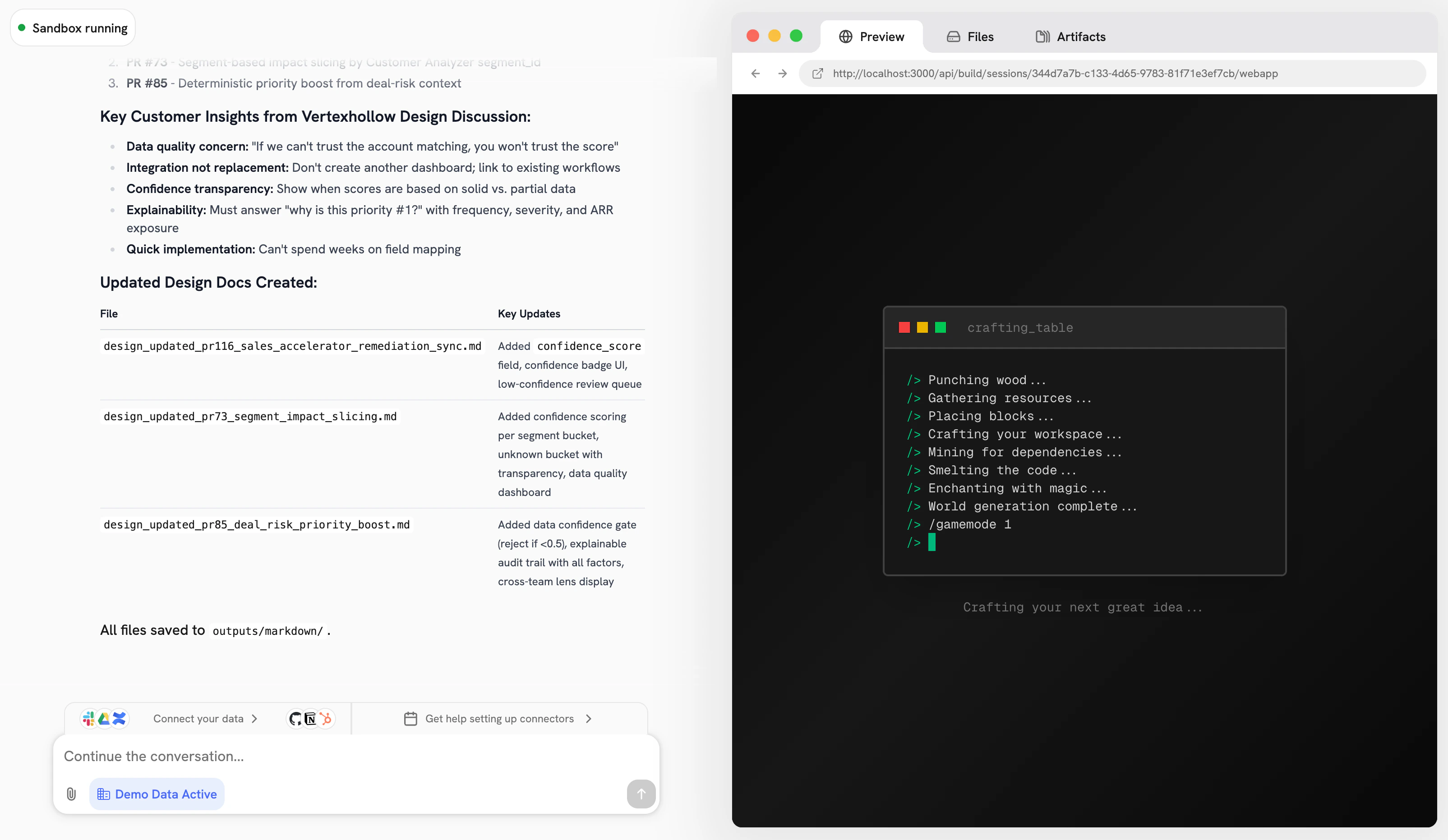 Craft Sandbox Environment