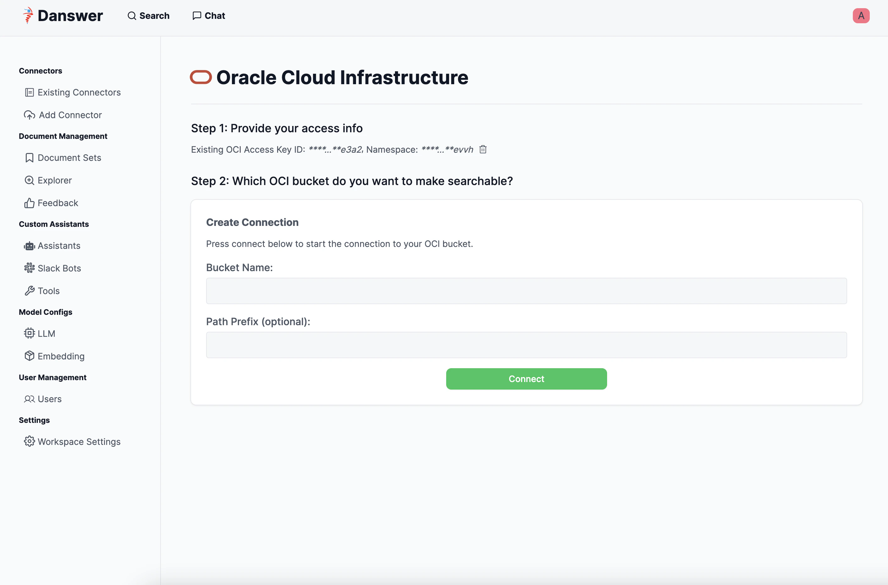 OCI bucket selection