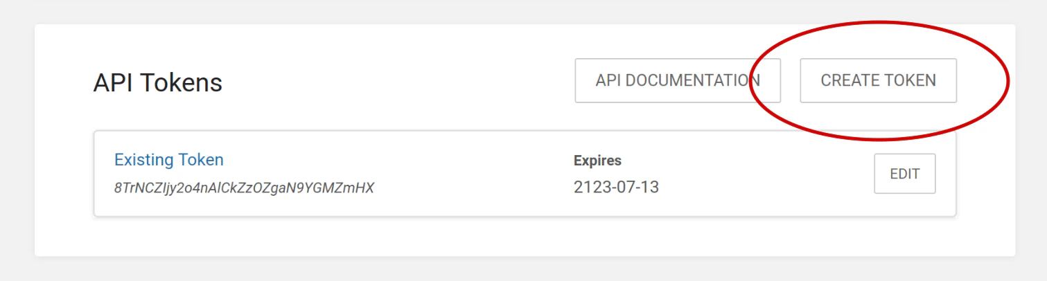 BookStack API Tokens List View