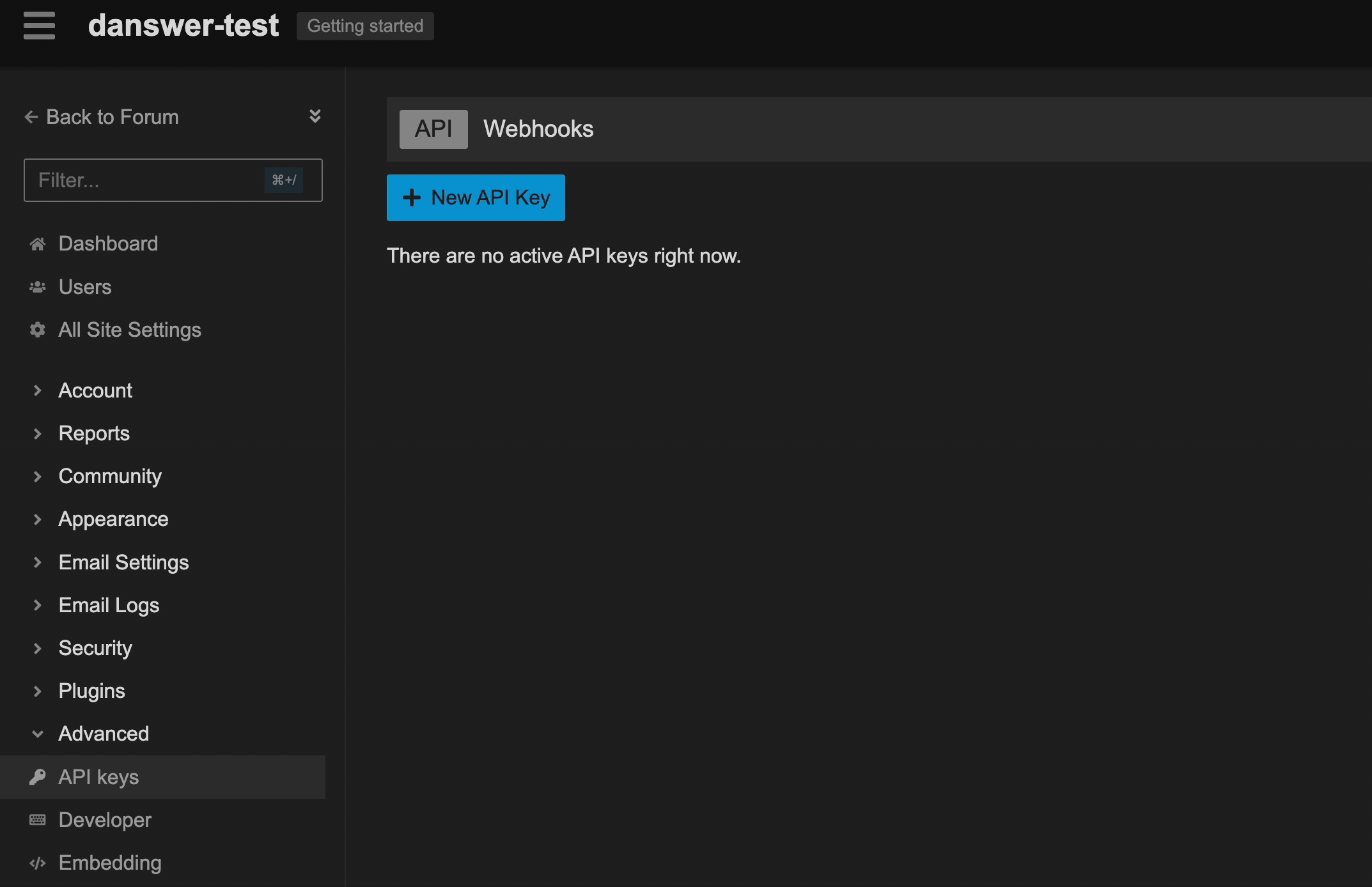 Create and fill out API key