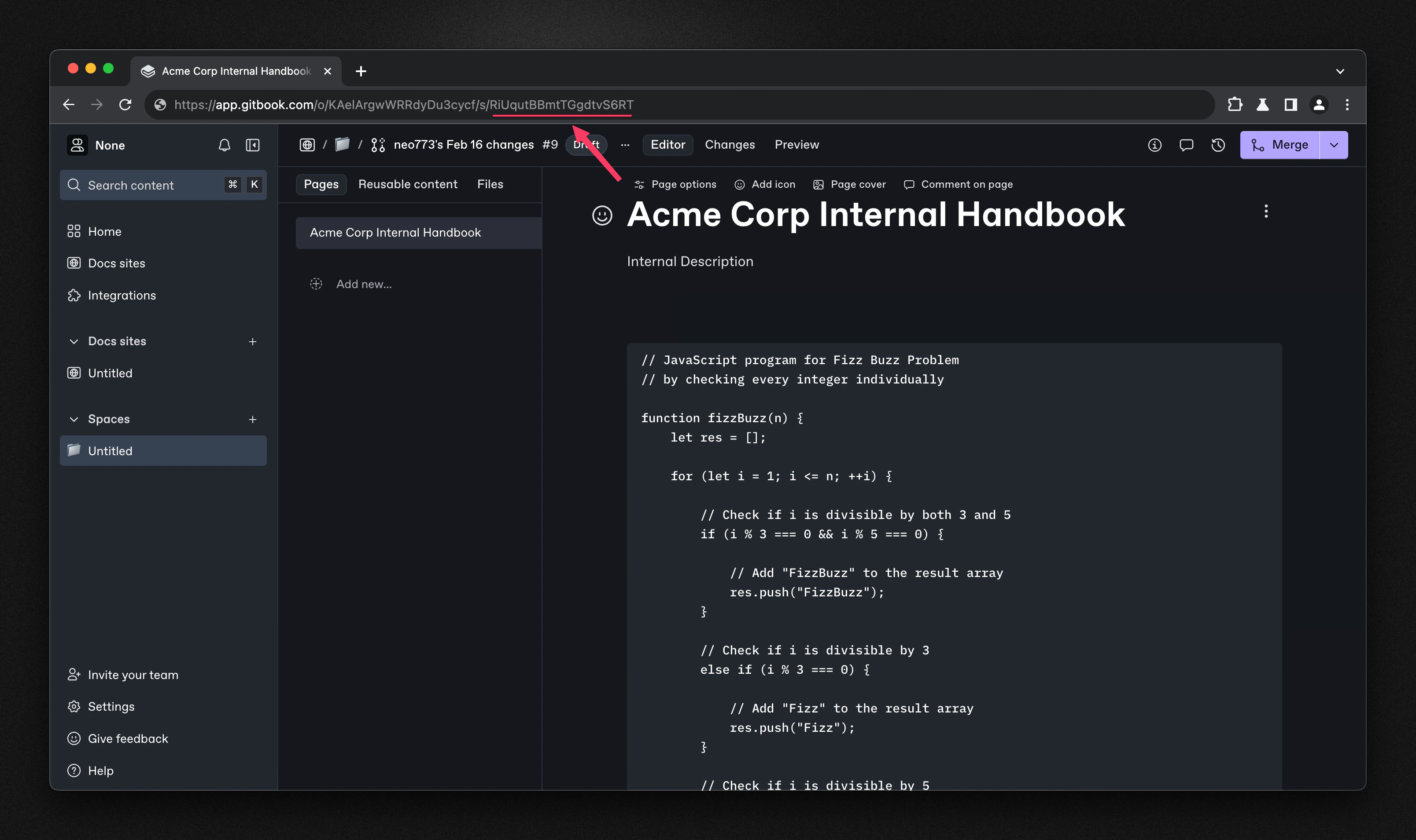 GitBook Space Configuration