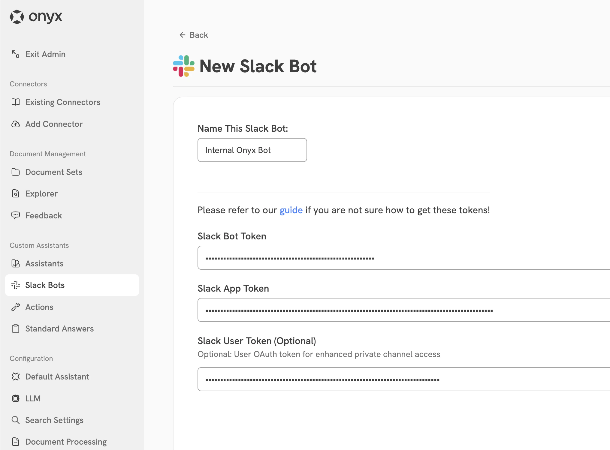 Onyx Slack Bot Onyx Setup