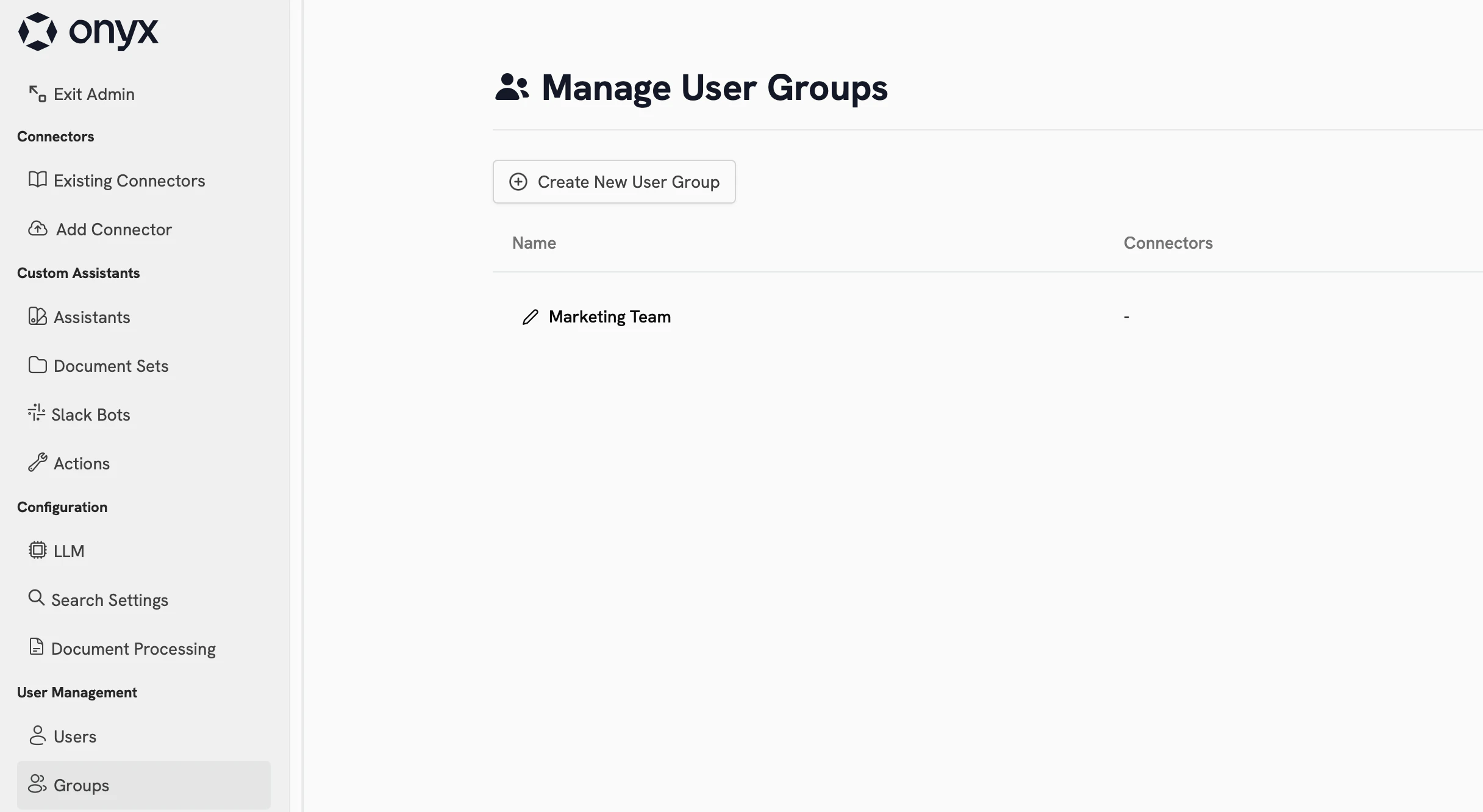 Group overview page