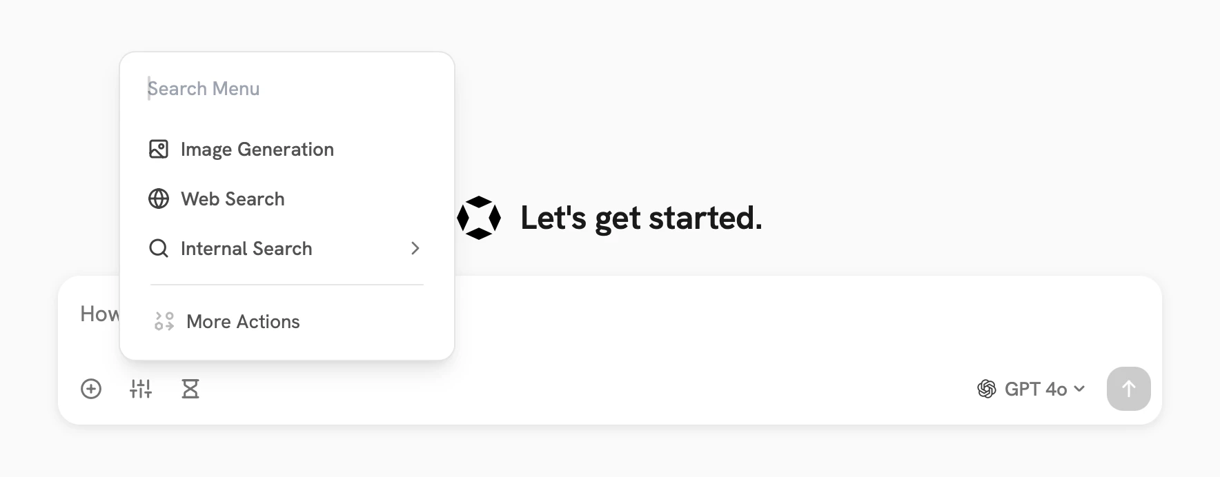 Actions in the Chat Input Bar