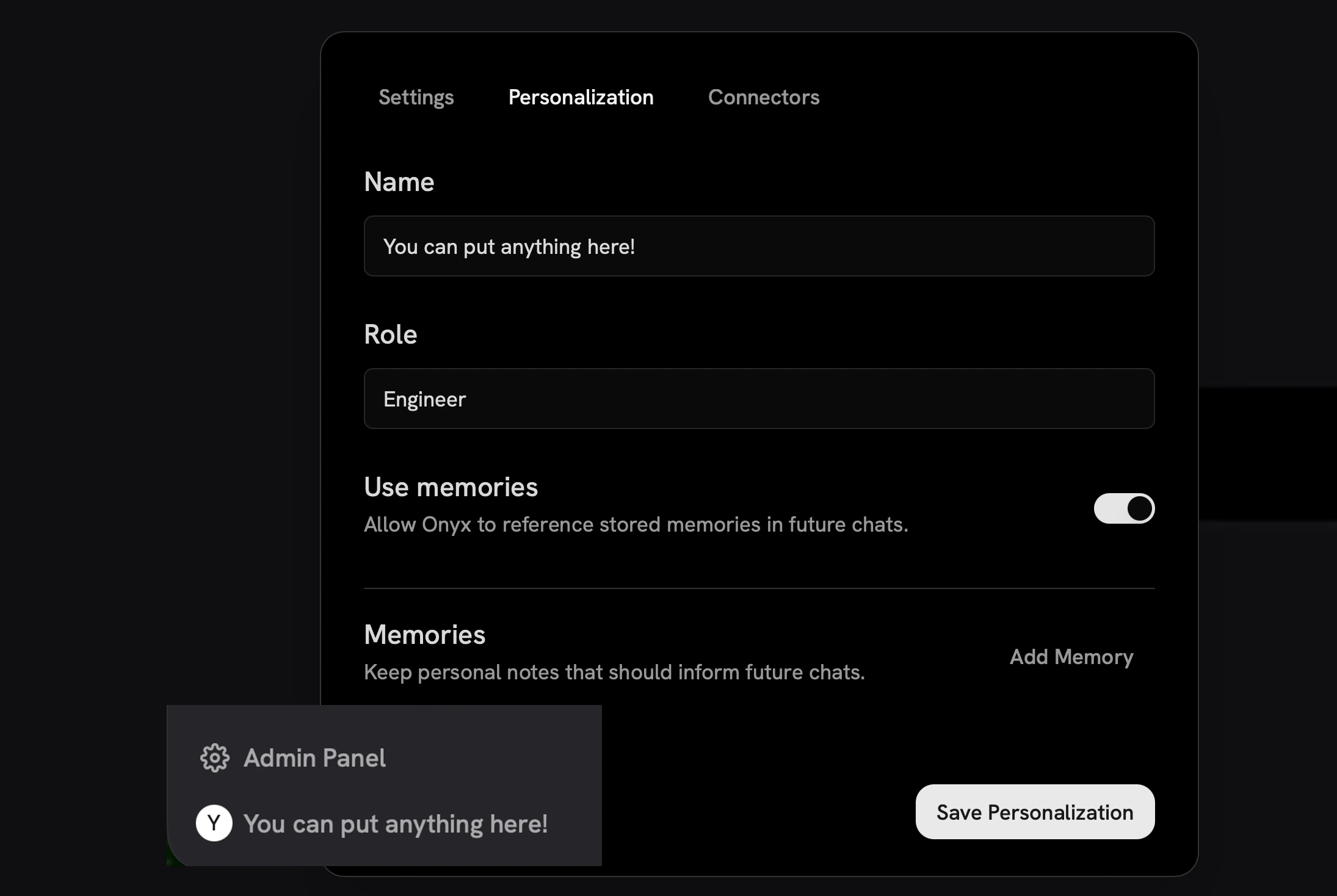 Name personalization