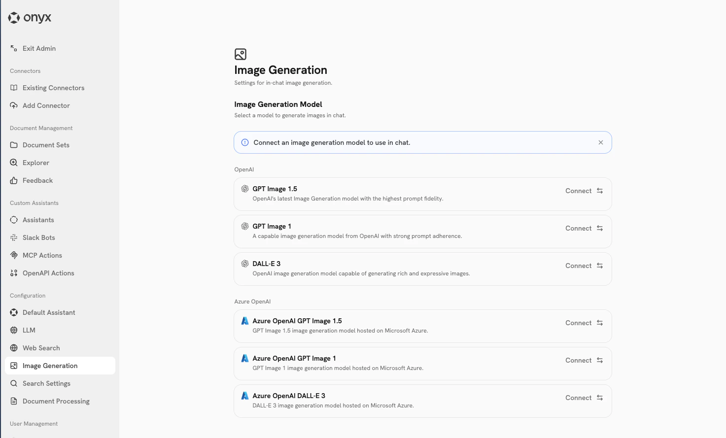 Image Generation Configuration Page