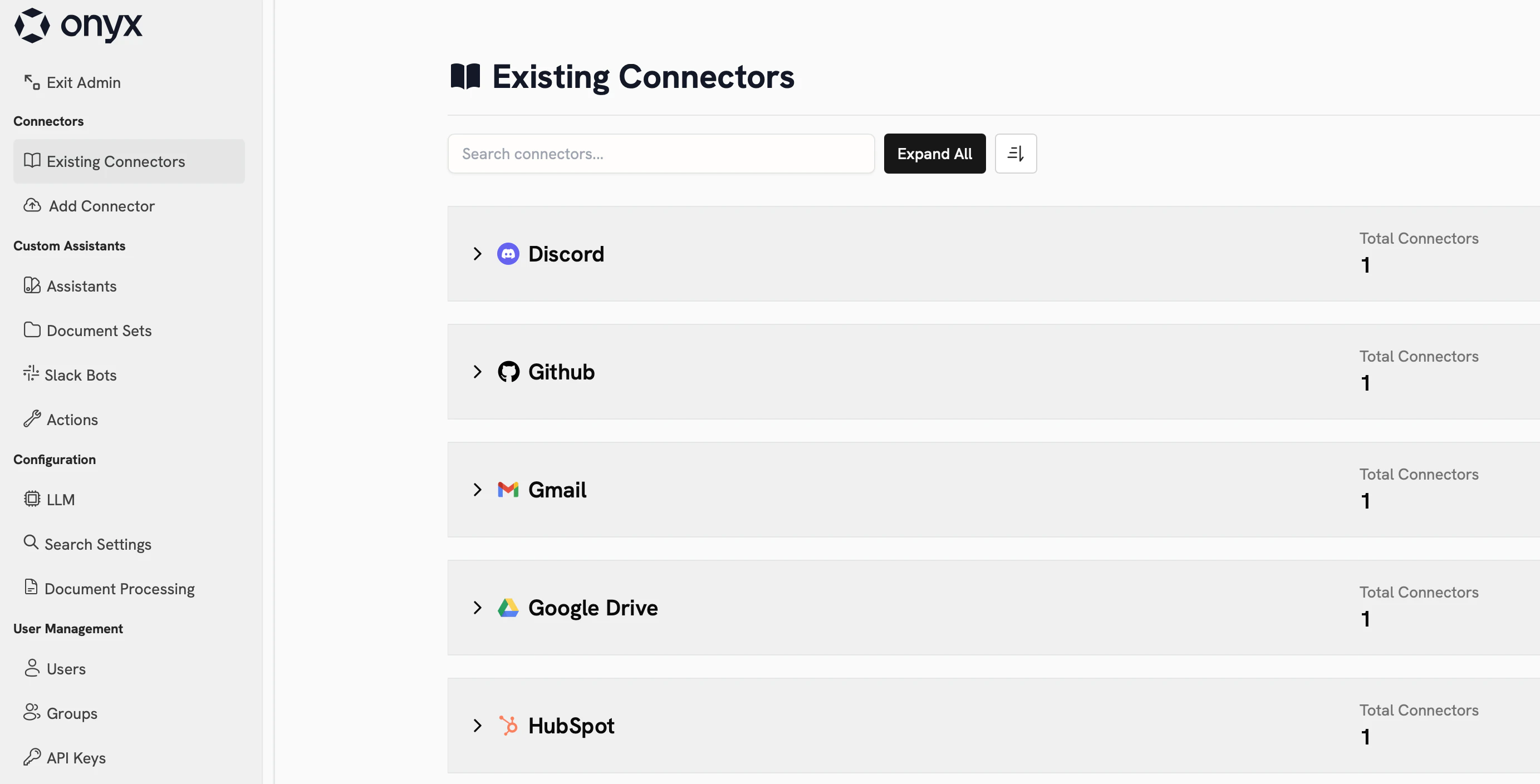 Onyx Admin Panel Overview