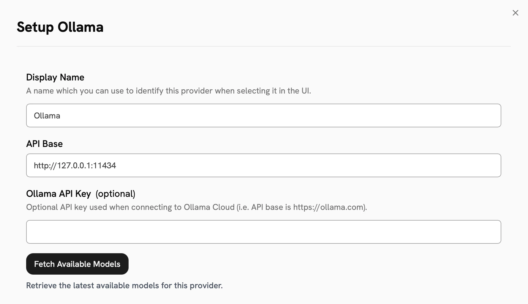 Ollama Provider Configuration