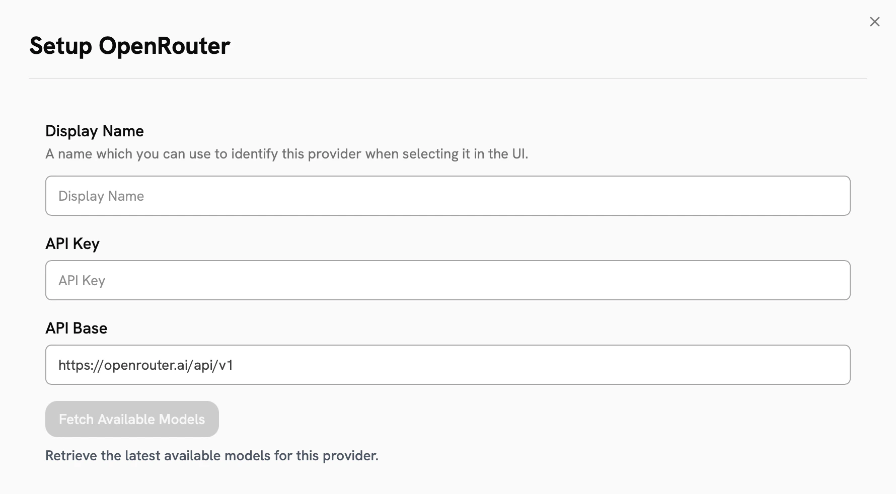 OpenRouter Provider Configuration