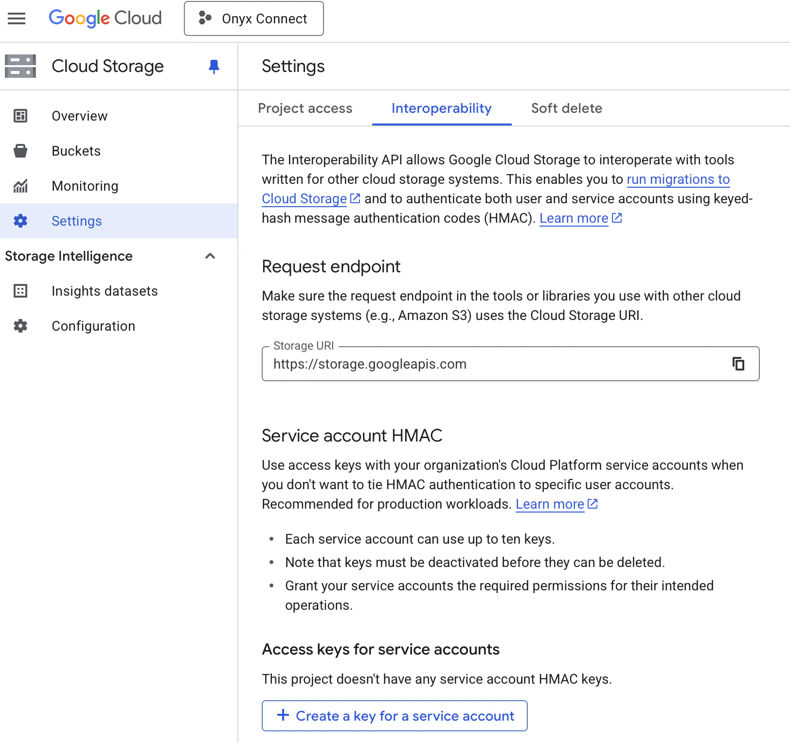 Google Cloud Storage Interoperability