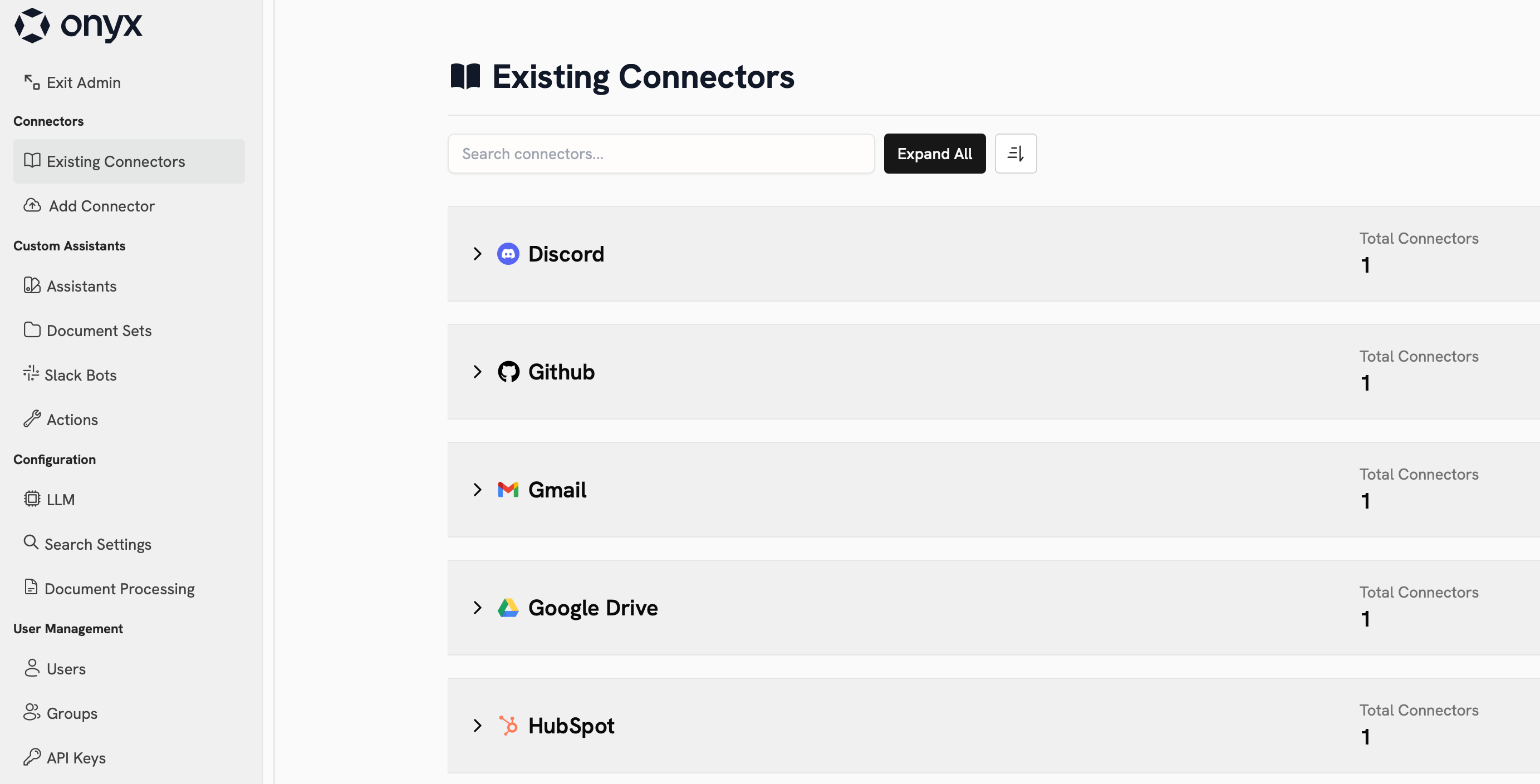 Onyx Admin Panel Overview