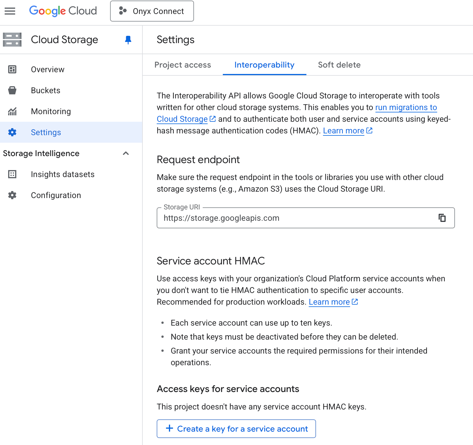 Google Cloud Storage Interoperability