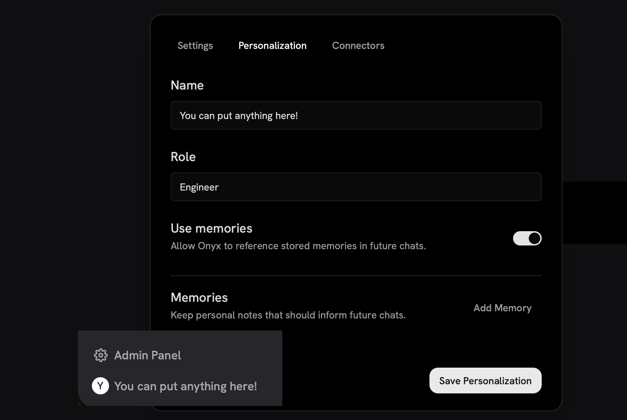 Name personalization