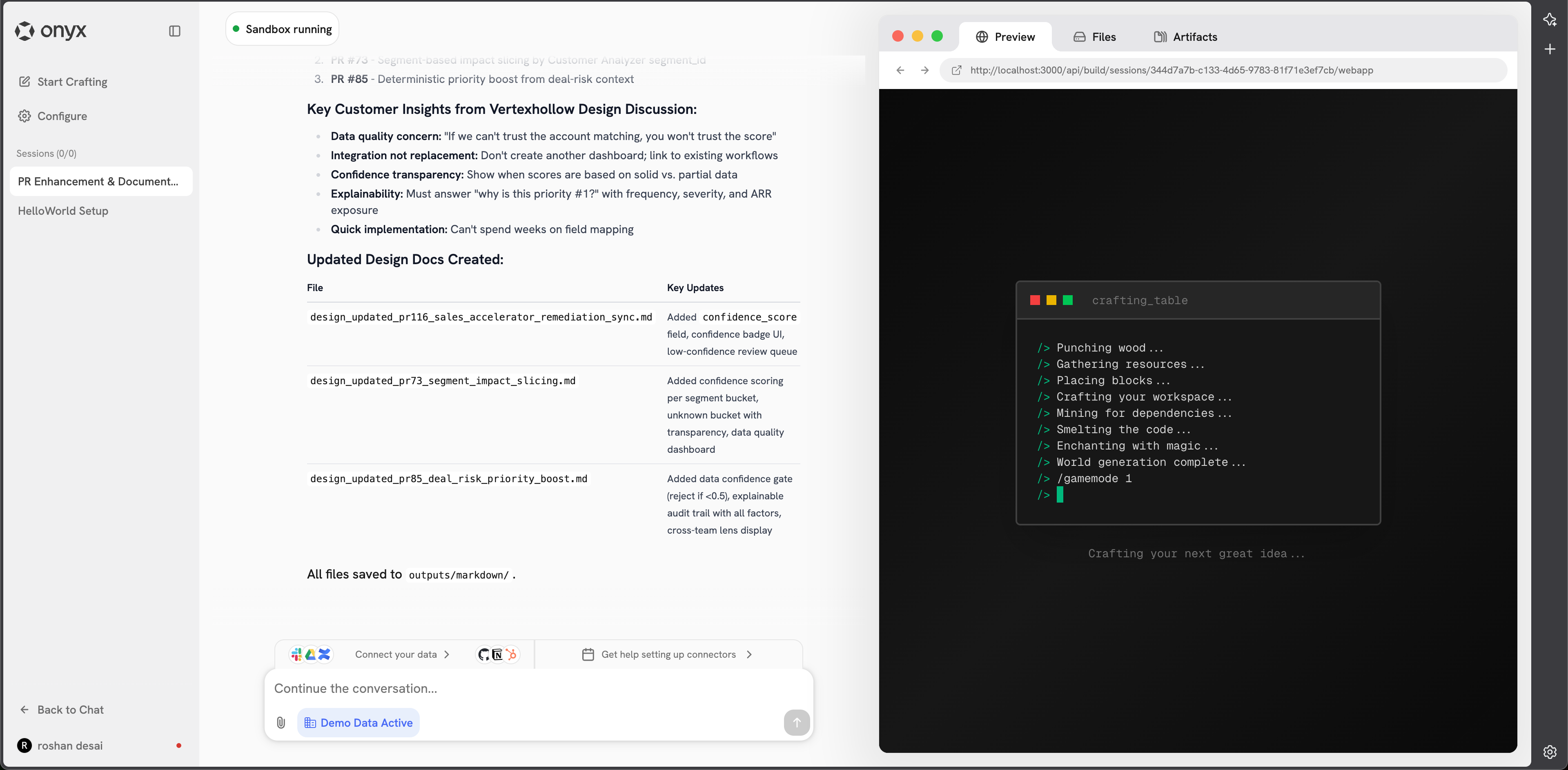Craft Sandbox Environment