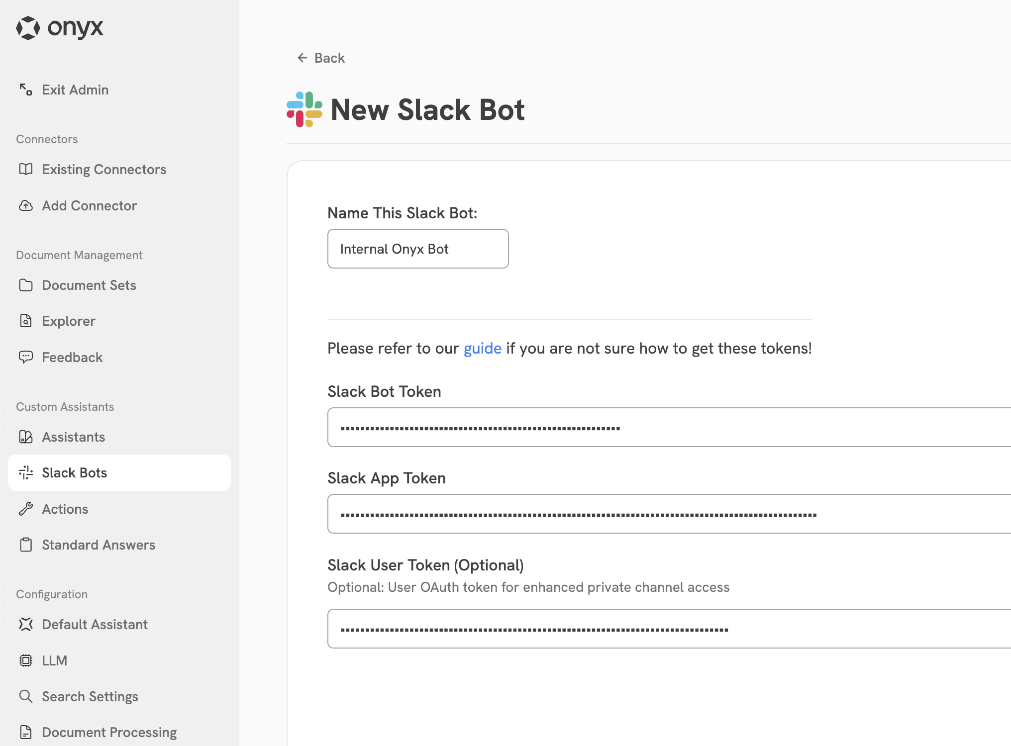 Onyx Slack Bot Onyx Setup