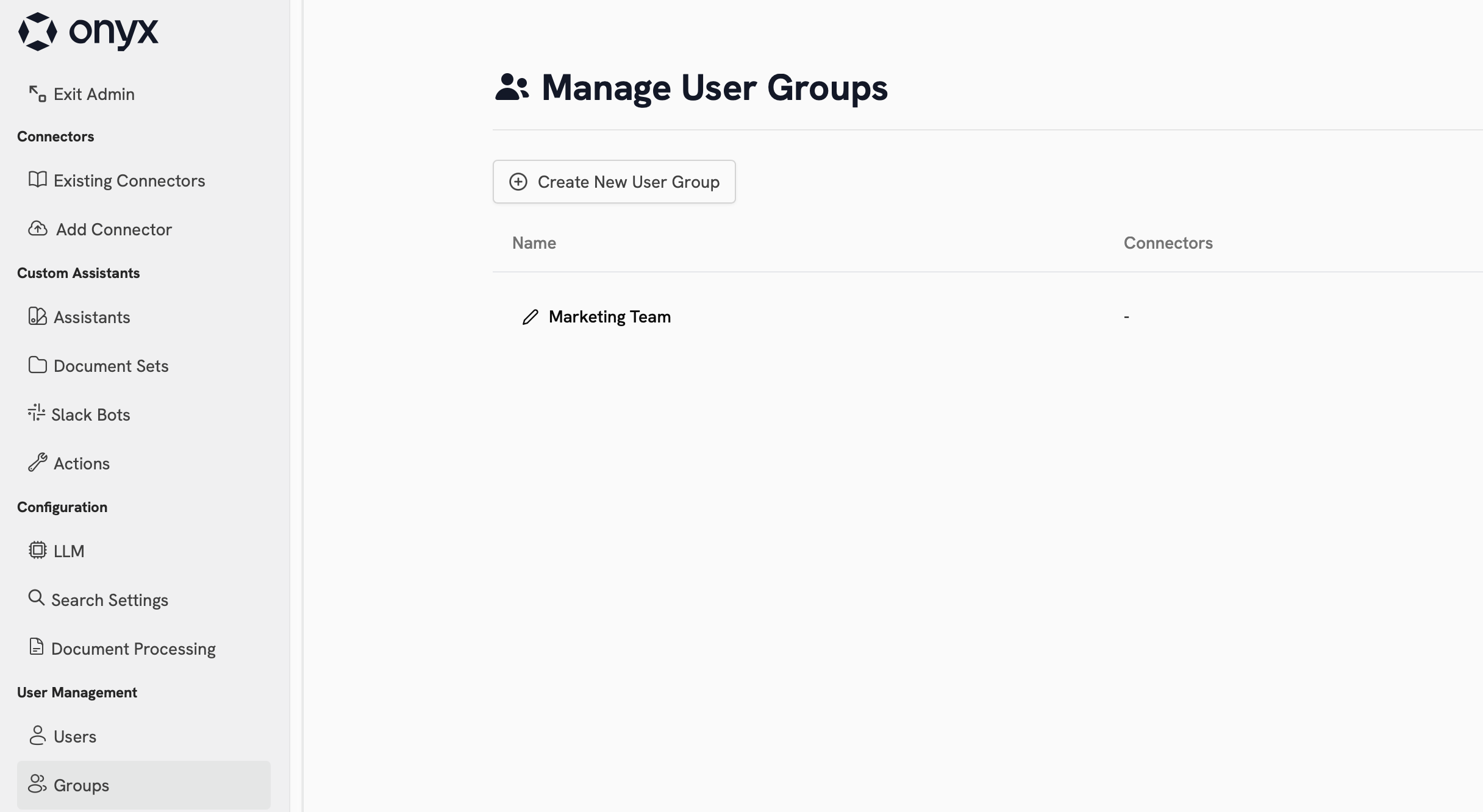 Group overview page