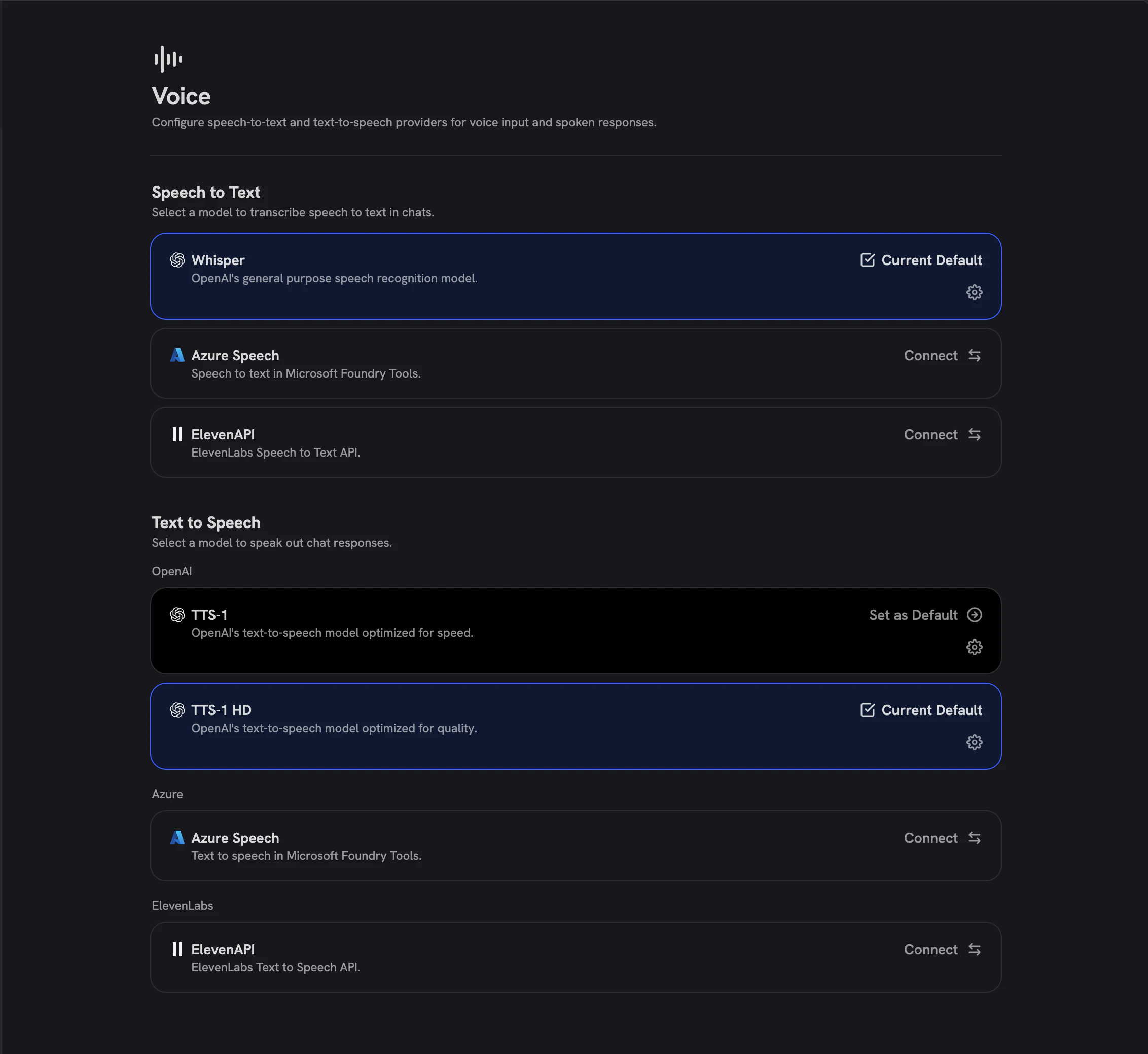 Voice Admin Page