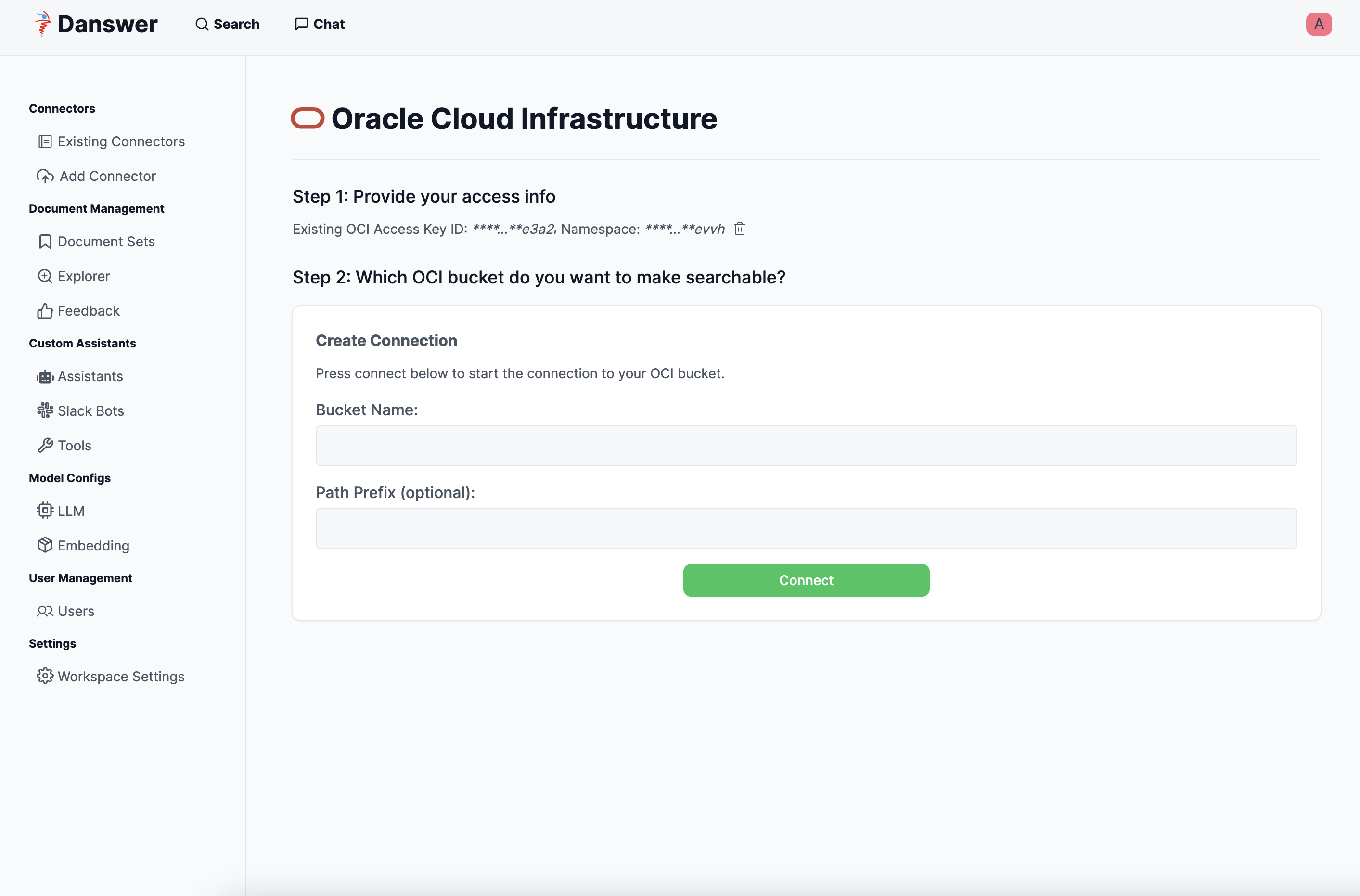 OCI bucket selection