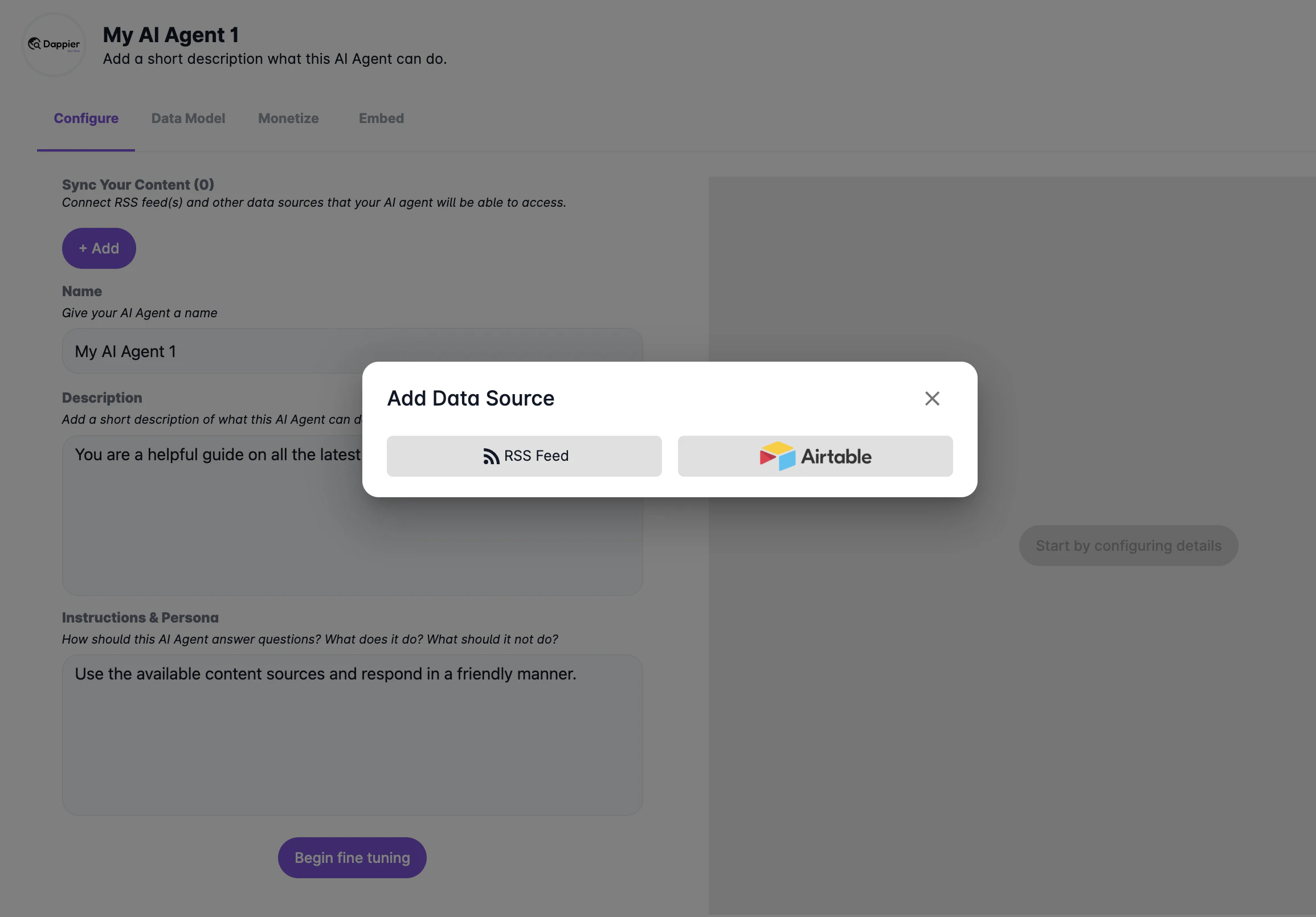 Create AI Agent Sync Your Content