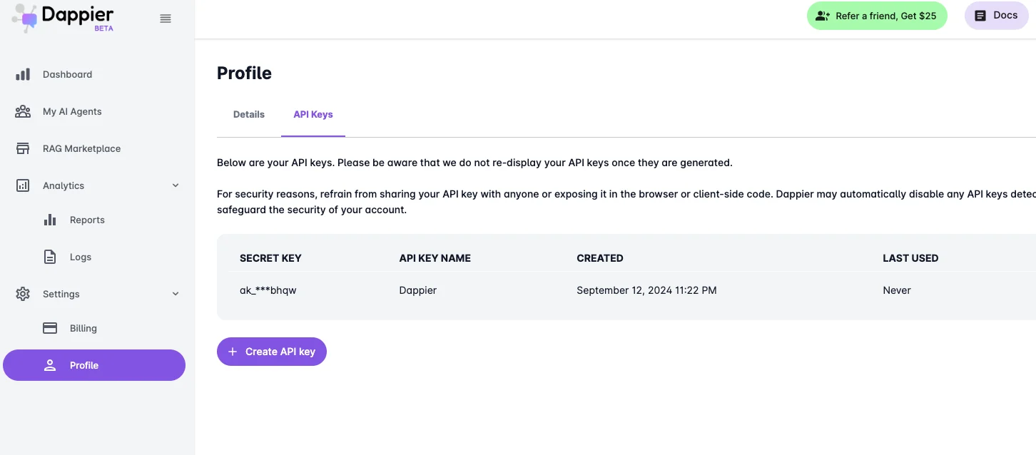 Dappier Profile