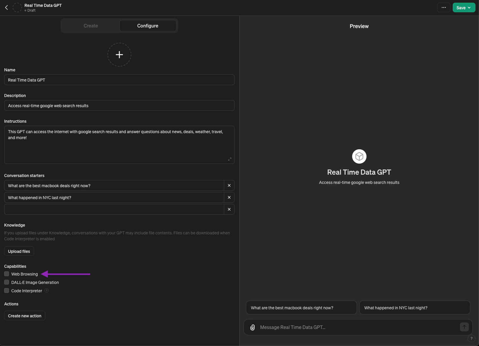 Disable Web Browsing