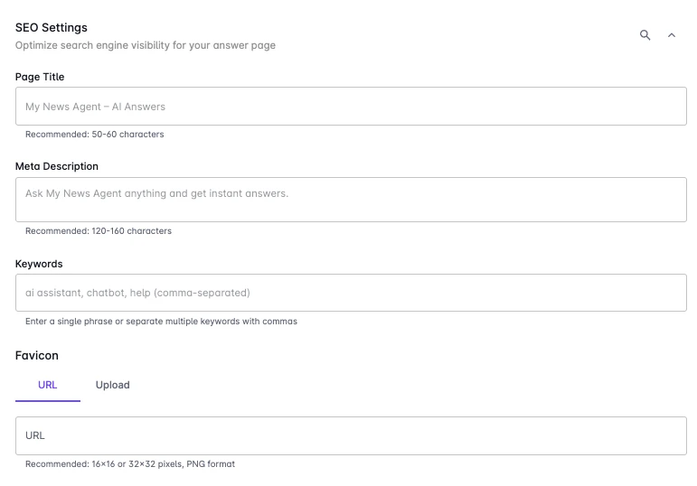 SEO Settings