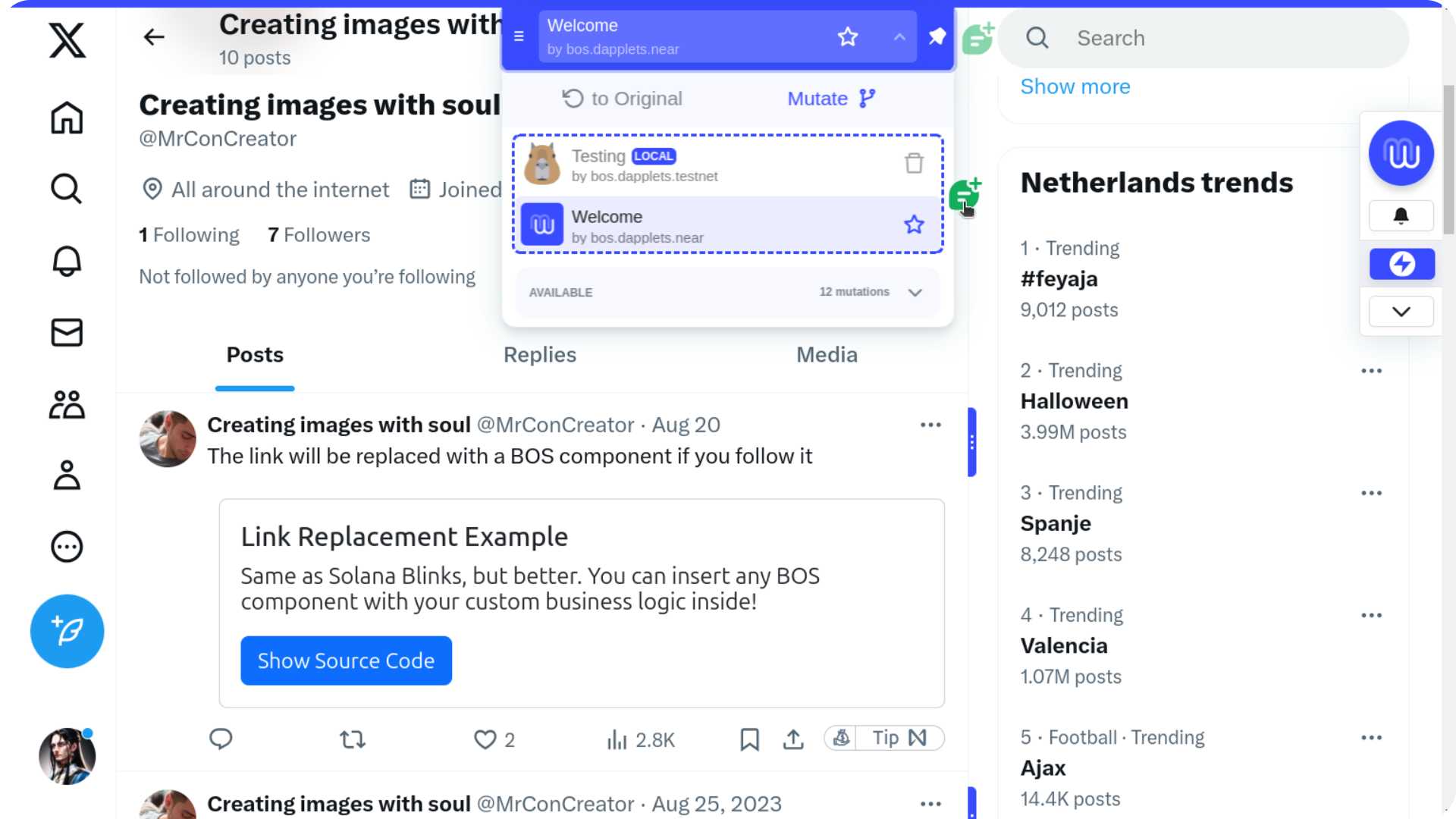 Context action button