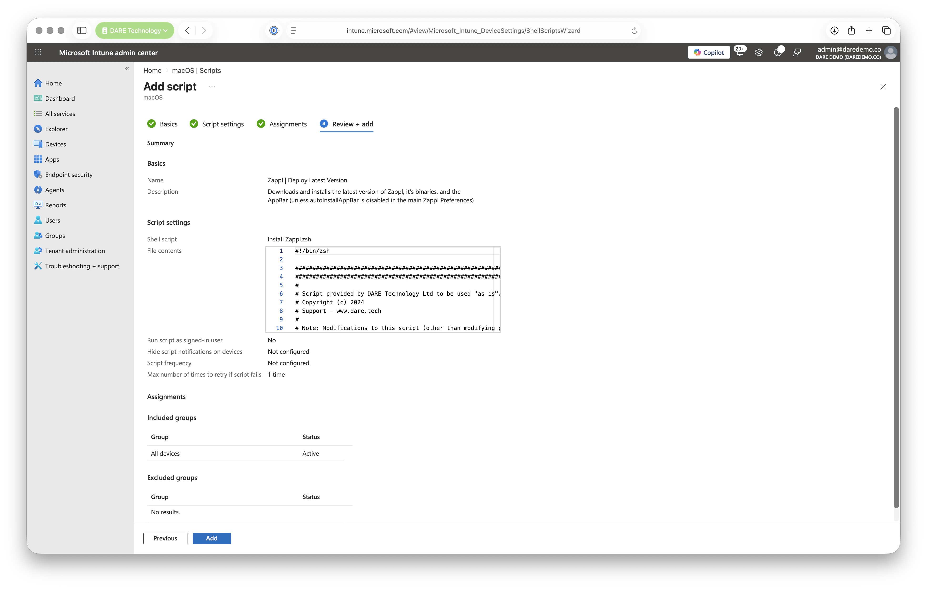 Intune Script Review