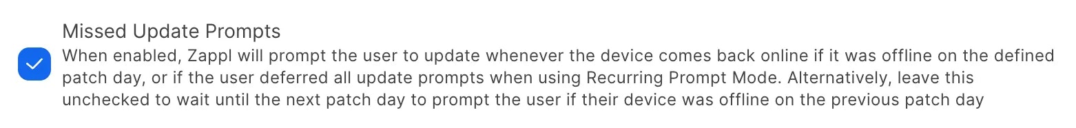 Missed Update Prompts