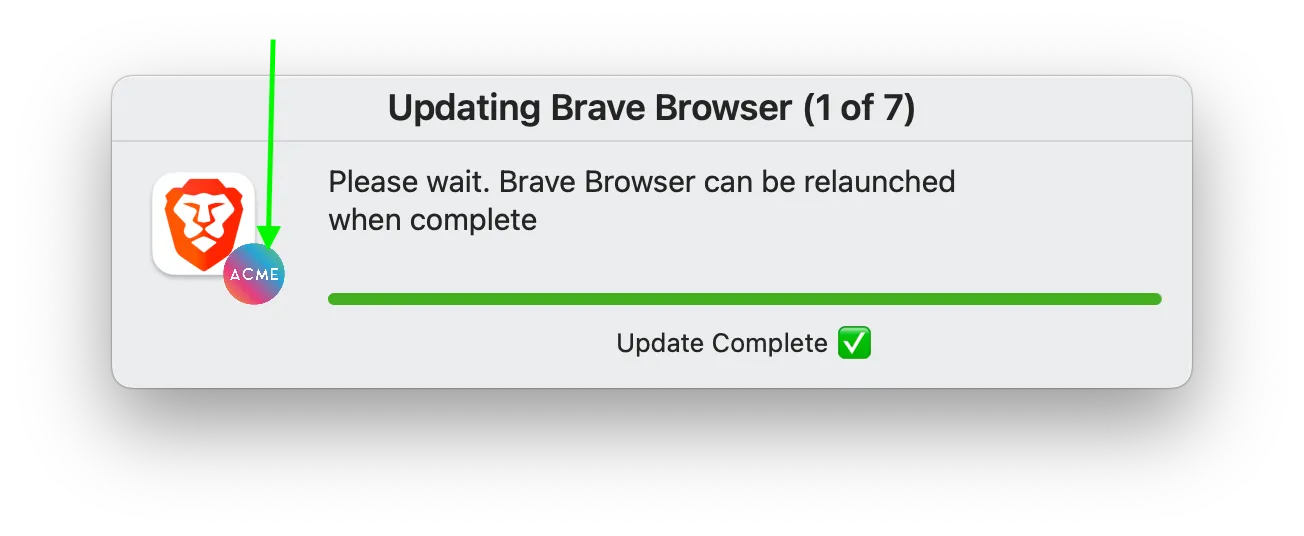 Update Progress Prompt Overlay Icon UX