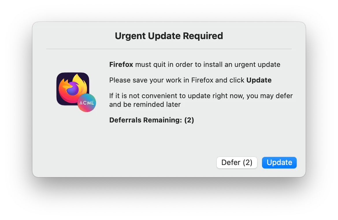 Forced Update