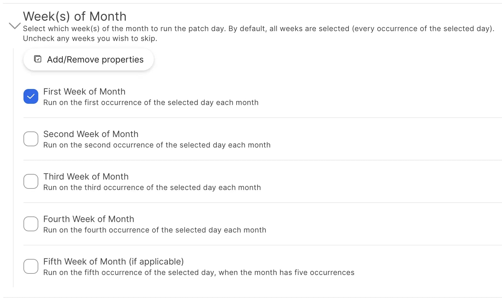Week(s) of Month