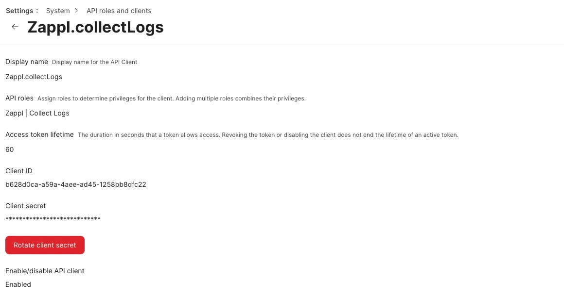 Log Collection API Client