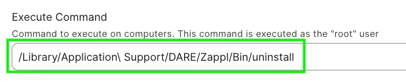 Zappl Uninstall Command