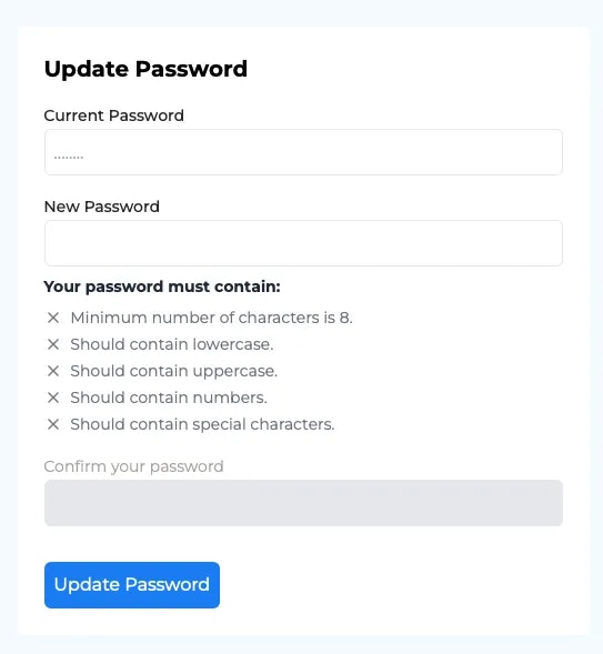 Portal Account Password Change
