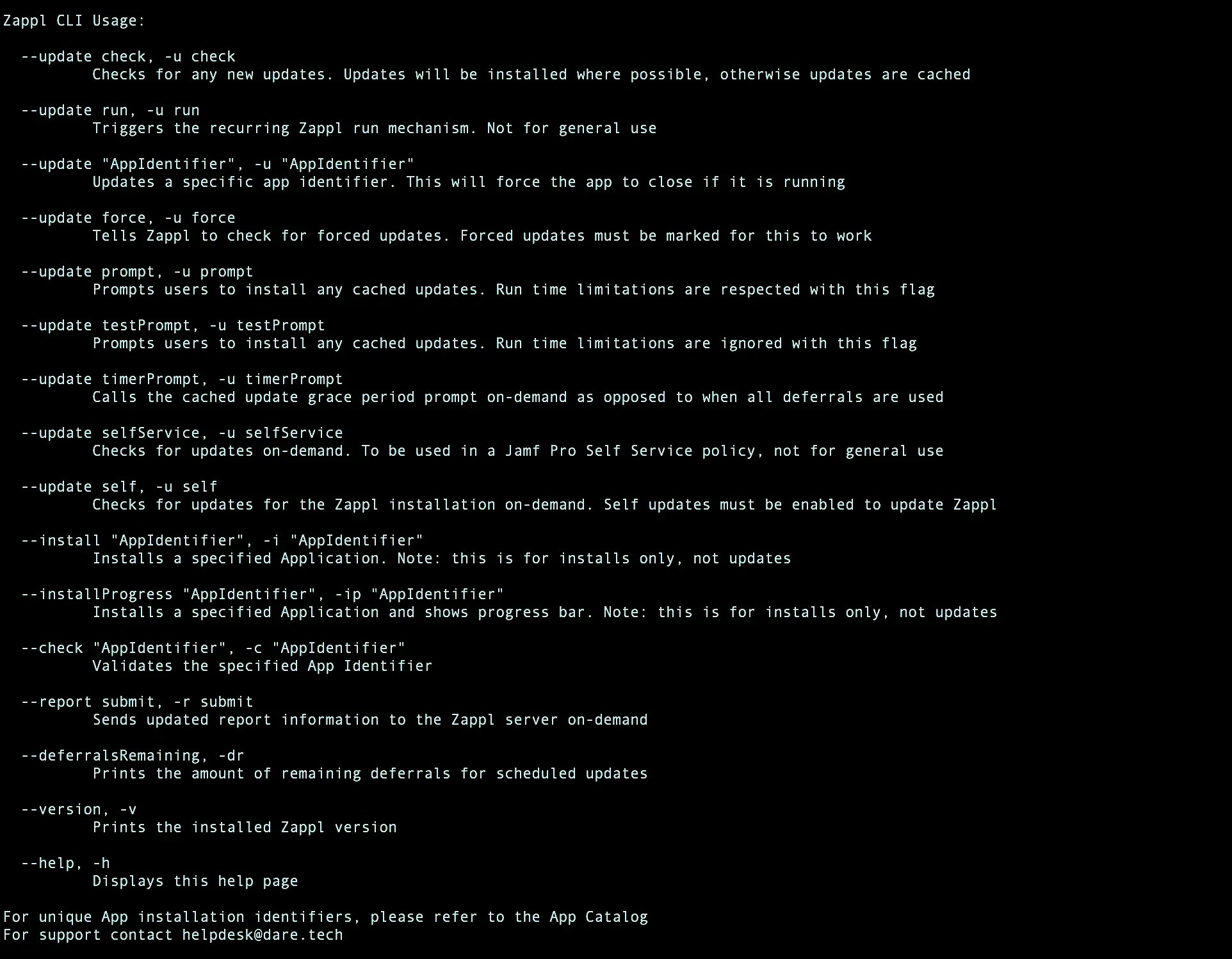 Command Line Terminal Help Page