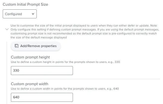 Custom Prompt Size