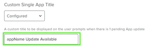 Custom Single App Title