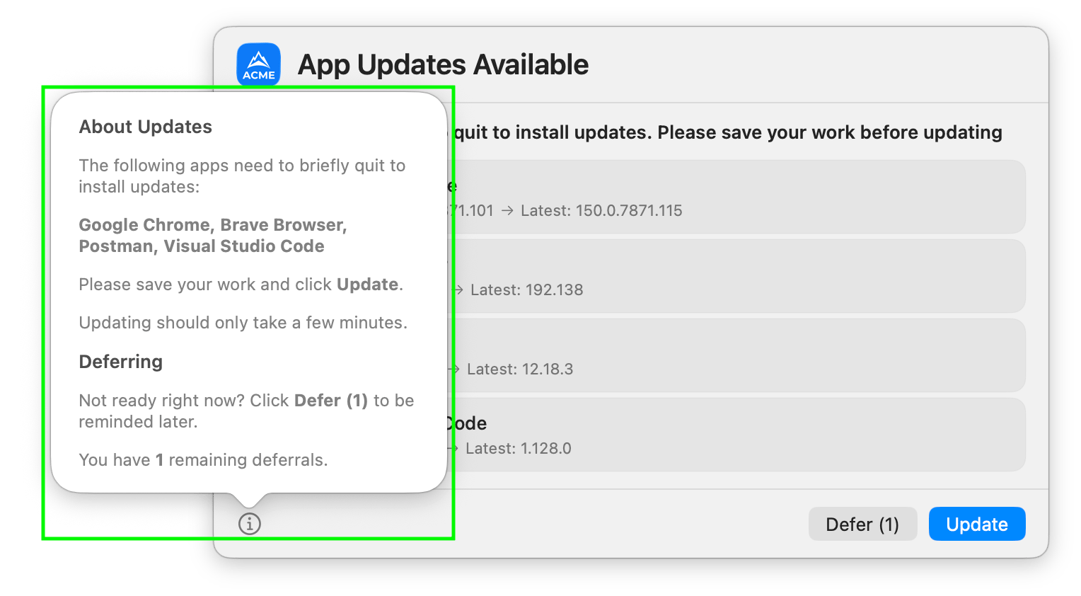 Initial Prompt Info Popover