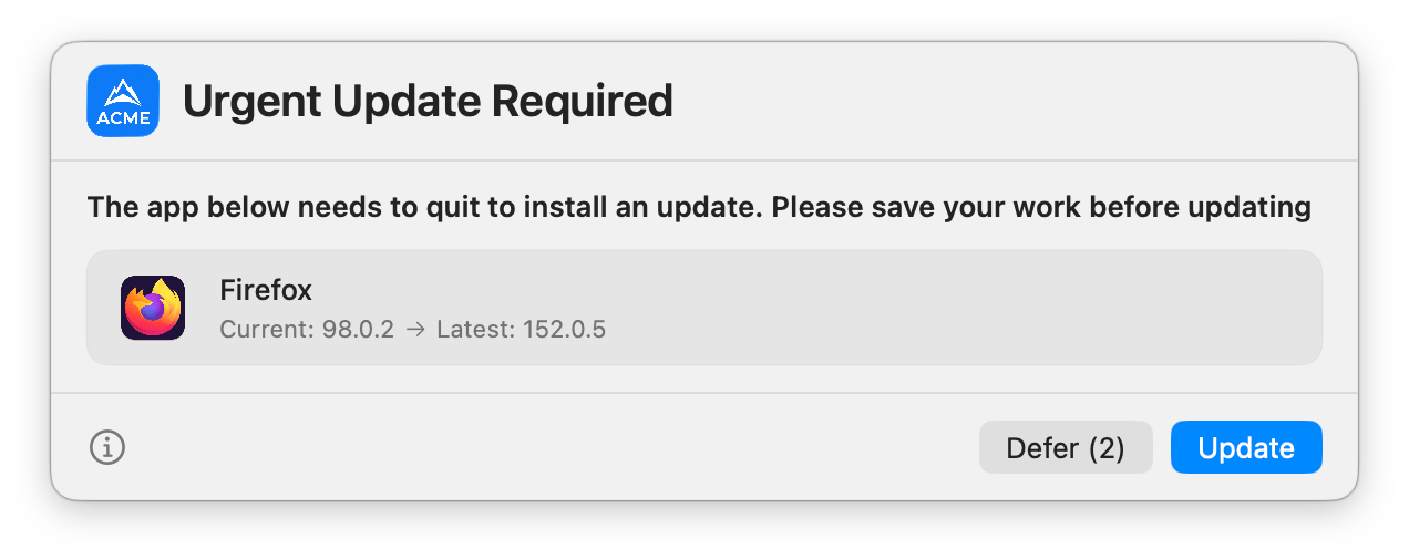 Forced Update