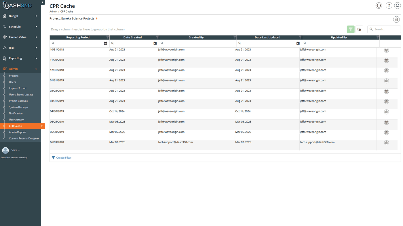 CPR Cache Admin