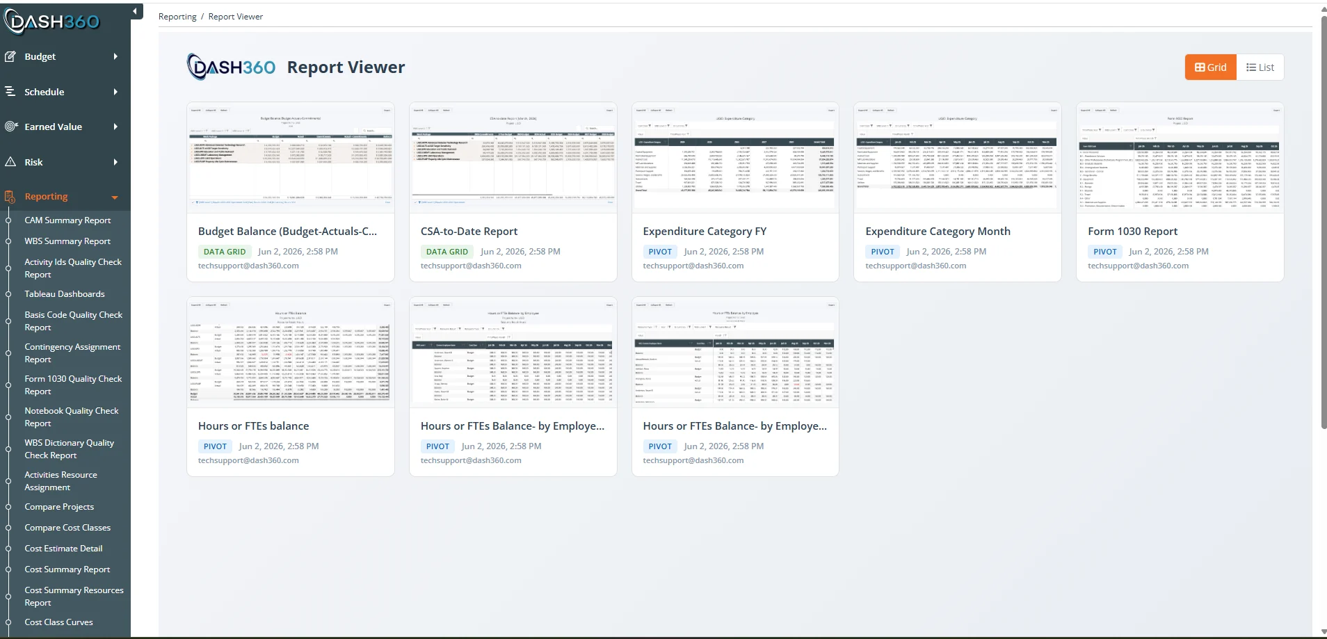Report in the Viewer