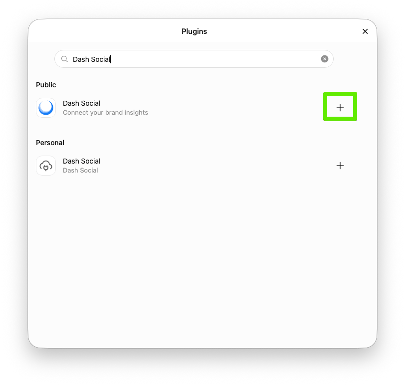 Add Dash Social plugin