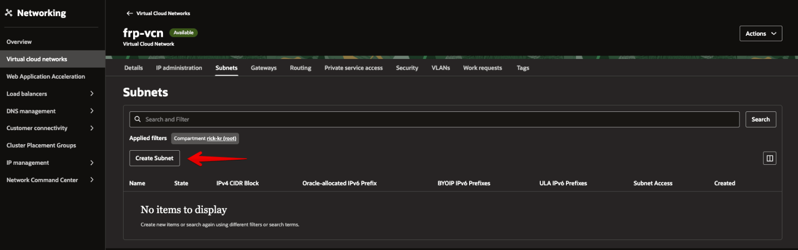 Picture 10. Start creating the public subnet